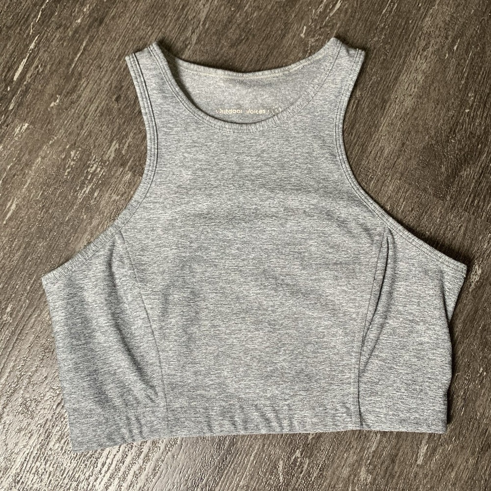 Outdoor Voices Women's Size Small Grey Crop‎ Sports Bra Top